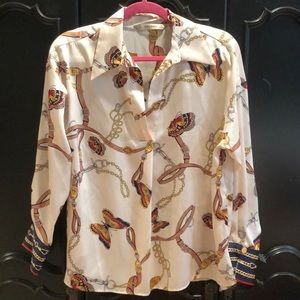 Zara status print blouse